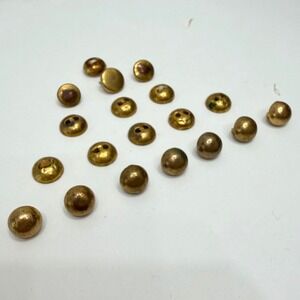 Vintage Brass Buttons Mixed Dome Mushroom Set Gold Metal 18pc OS